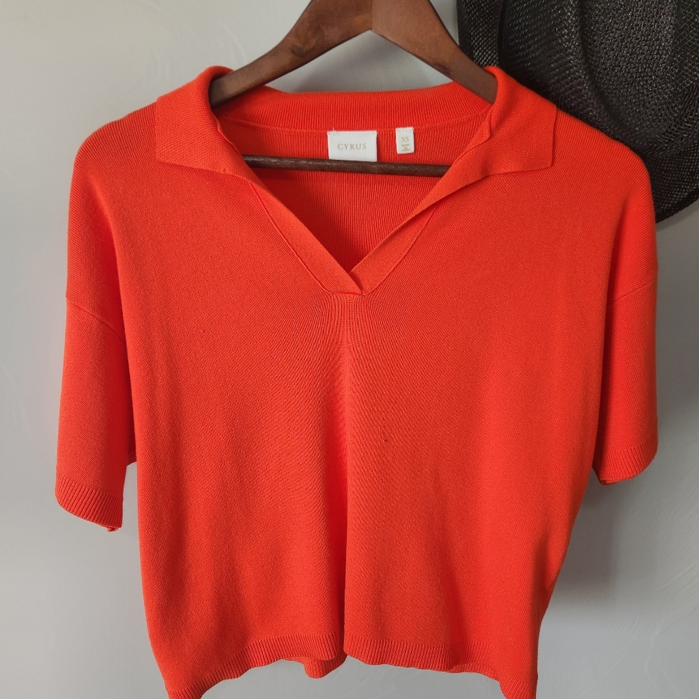 Cyrus Bright Orange Knit Top